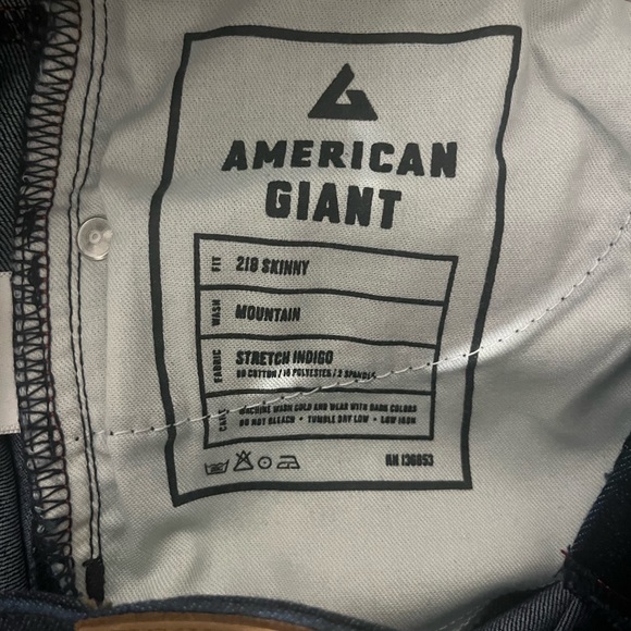 Women’s American Giant 218 SKINNY STRETCH INDIGO MOUNTAIN WASH Size 29 - Picture 11 of 16